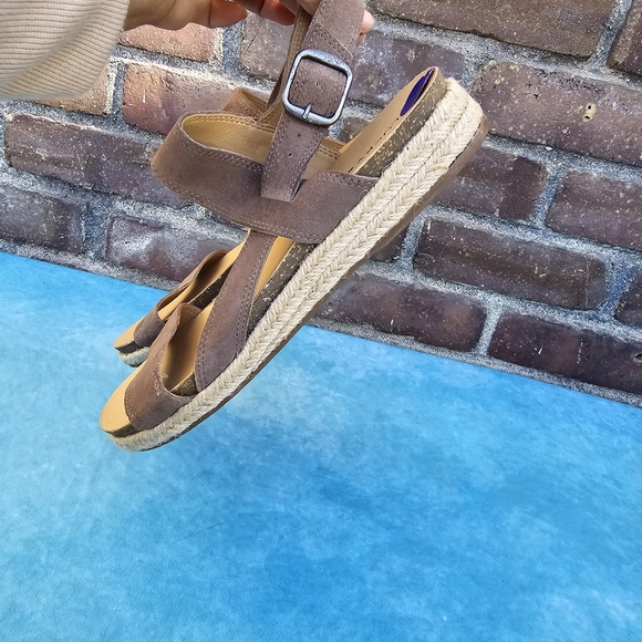 NWOT Lucky Brand Gadine Espadrillles Straps Sandals genuine leather brown Sz 8.5 - Picture 5 of 13